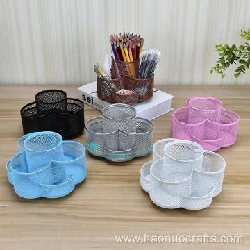 Rotary pen holder simple metal creative storage finishing